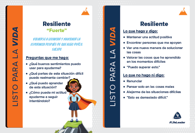 LL Action Card Elementary - Resilient - Spanish